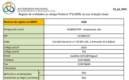 Registo ANEPC